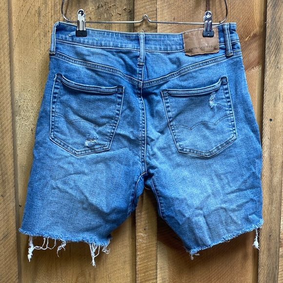 American Eagle AirFlex Distressed Denim Shorts Men’s Size 30 Raw Hem Stretch - Picture 6 of 9